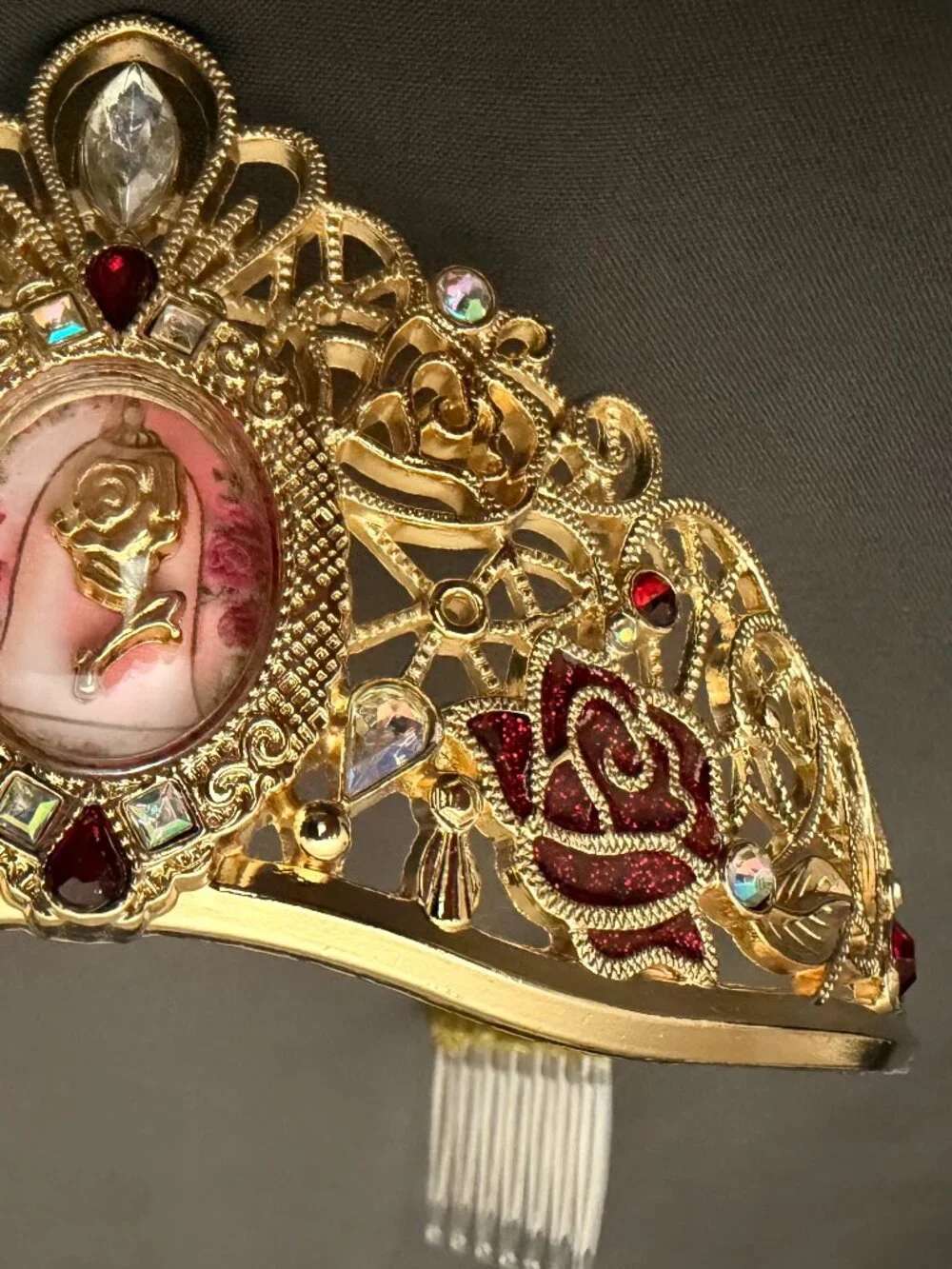 RARE Custom Disney Beauty & the Beast Enchanted Rose Tiara Crown